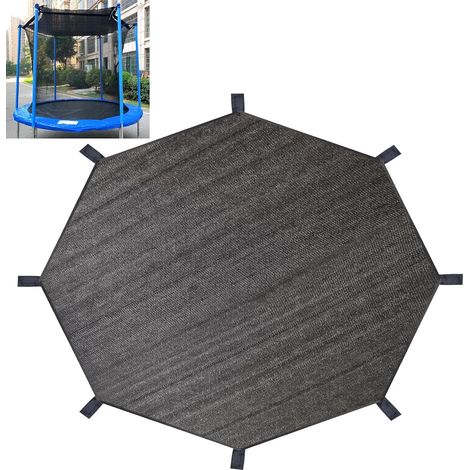 Toit pour trampoline – 2,7 × 2,4 m – Compatible avec les trampolines ronds à poteaux droits – 8 sangles de fixation – Protection contre le soleil et les feuilles (1/5)
