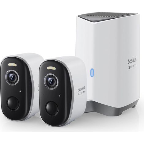 Kit di videosorveglianza per esterni Baseus Security N1 2K (2 telecamere) - Bianco