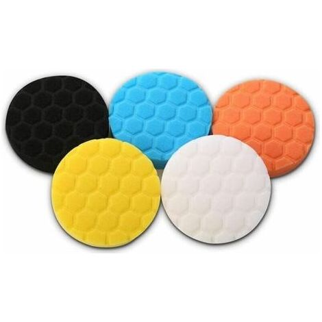 Bonnet et éponge de polissage,5Pcs 75mm Tampons de Polissage pour Voiture, Polissage Pad éponge de Polissage, Tampons à polir Kit pour éponges de perceuse, Kit de Polissage de perceuse (1/4)