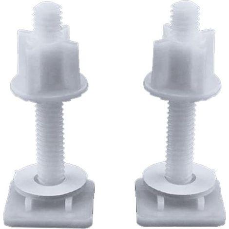 Lot de 2 vis en plastique pour abattant de toilette - Fixation pour la plupart des sièges de toilette - Réparation de salle de bain (1/5)
