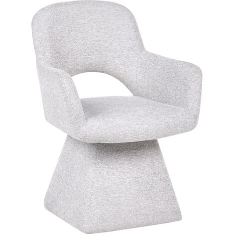 Sillón giratorio totalmente tapizado en tela silla decorativa con asiento ancho gris claro Vallby (1/5)