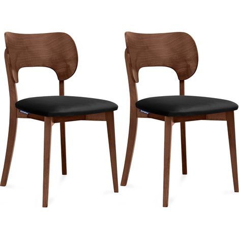 KONSIMO Esszimmerstühle LYCO 2 St Gestell aus Massivholz, Schwarz, Stoff/Holz, Scandinavian, 47x80,5x45 cm (1/5)