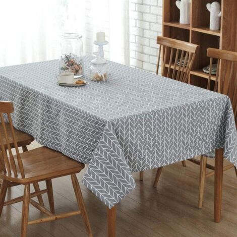Nappe lavable rectangulaire Entretien facile, Effet déperlant, Imperméable, Anti-taches, Fibres synthétiques, gris, 140 x 180 cm (1/3)