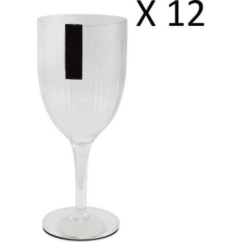 Lot de 12 verre à liqueur, verre à pied, verre dégustation - Diamètre 8 x Hauteur 20 cm -JUANIO (1/3)