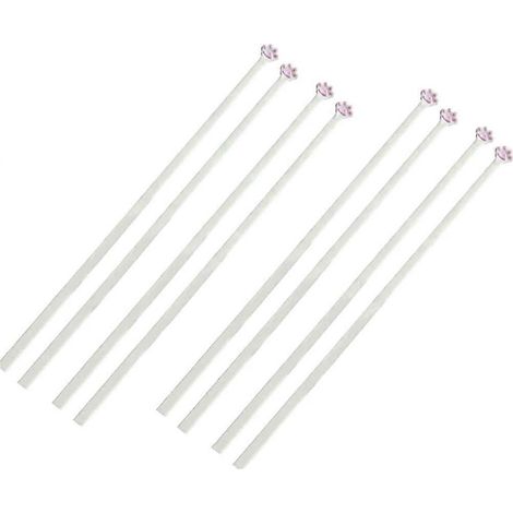 Lot de 4 paires de baguettes roses réutilisables et antidérapantes en forme de pattes de chat - Idée cadeau amusante pour les amoureuses des chats (1/5)
