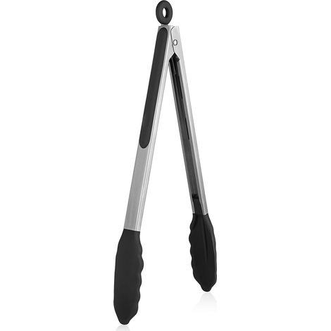 Silicone Kitchen Tongs, Resistant to 250°C, 30 cm, Black (1/5)