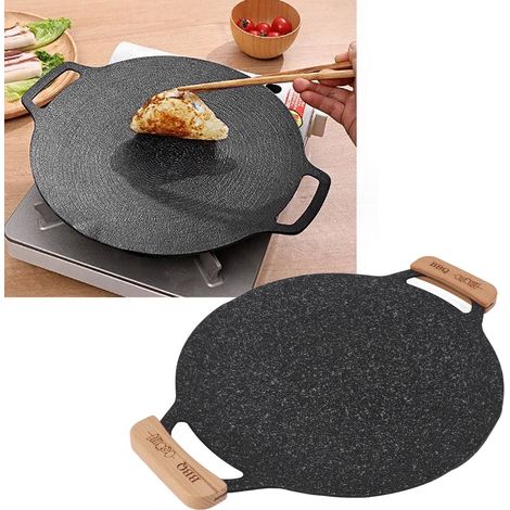Poêle à griller de camping, domestique et commerciale, réchaud à gaz portable, grill Teppanyaki en pierre Maifan de style coréen, poêle à griller d'extérieur, poêle à barbecue, taille moyenne (1/5)