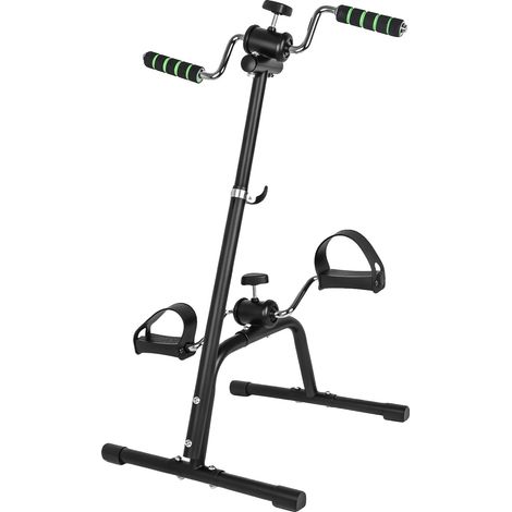 Bicicleta estática con pedales, resistencia ajustable, para uso doméstico y de oficina, color negro. (1/2)