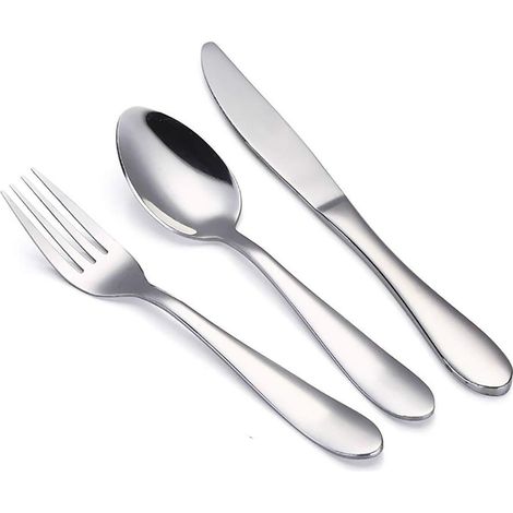Set de couverts pour enfants 3 pièces en acier inoxydable 18/10, finition miroir, lavable au lave-vaisselle (1/5)
