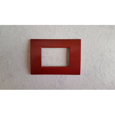 TrAdE Shop Traesio - Placca Placche Placchete Compatibili Living Light In Abs 3 4 7 Posti Colorate - Rosso metallizzato -4 fori -