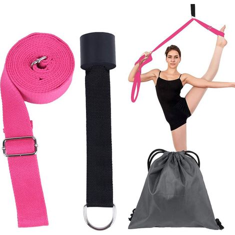 Sangle D'étirement Pour Porte - Étireur De Jambes Ajustable En Coton Et Nylon - Pour Danse Yoga Gymnastique - 1 Pièce (1/5)