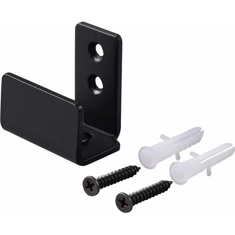 Guide Sol Pour Porte Coulissante - Ajustable Plancher Au Arrêt De à Prise Souple Murs Verrous Avec Vis Mur Inférieur Système Rail Roulement Variantes Réglable Guidage Galets Rouleau En Bois, Noir (1/4)