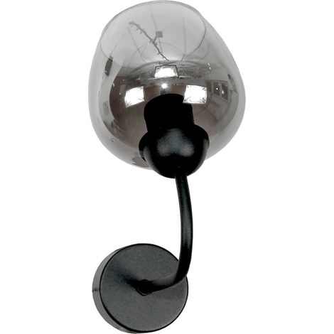 Aplique de pared negro con pantalla de cristal grafito 15-173 horacy (1/2)