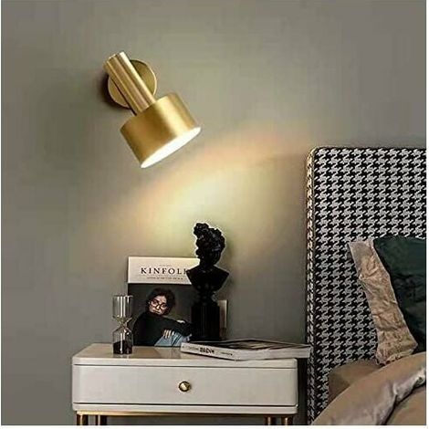 Applique Murale D'Intérieur Moderne Dorée E27 - Lampe Murale Créative - Bras Pivotant Réglable Avec Abat-Jour Pour Chambre À Coucher, Couloir, Escalier - Applique Murale Simple De Style Indus