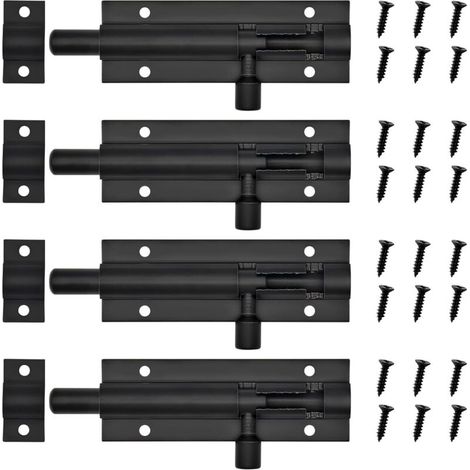 Set mit 4 Innentürschlössern, inklusive Schrauben, für Schlafzimmer, Badezimmer, Kleiderschränke