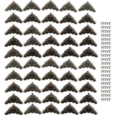 50Pcs Metal Corner Protector Retro Style Wide Application Durable Metal High Hardness Corner Guards for Wooden Box Case (1/5)