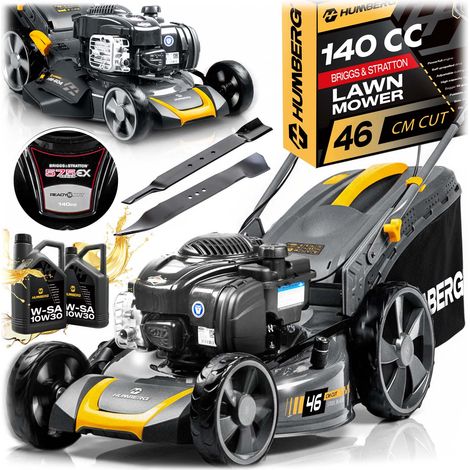 Tondeuse à gazon thermique autotractée avec fonction mulching, largeur de coupe de 46 cm, réservoir de 70 l, moteur 140 cm³ + huile Humberg HM-604 (1/5)