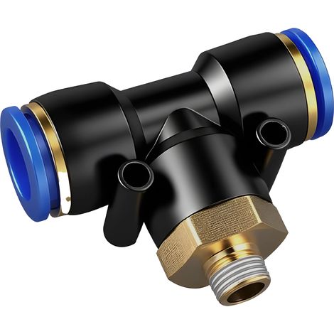 Raccord de tuyau pneumatique (PB-4mm) Filetage M5 3/4" 1/2 voies, raccords rapides (1/5)