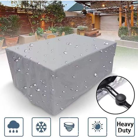 Housse de protection rectangulaire pour meubles de jardin, en polyester, imperméable, anti-poussière, anti-UV, pour chaise ou table de jardin (dimensions :152x104x71cm) (1/5)