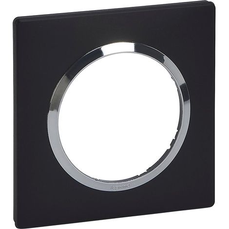 Placa Dooxie, LEGRAND, negra y cromada LEGRAND