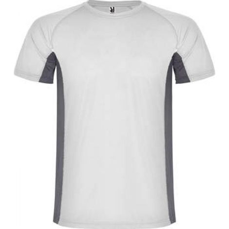 Camiseta técnica combinada de poliéster con manga raglán SHANGHAI ROLY M Blanco/Plomo Oscuro