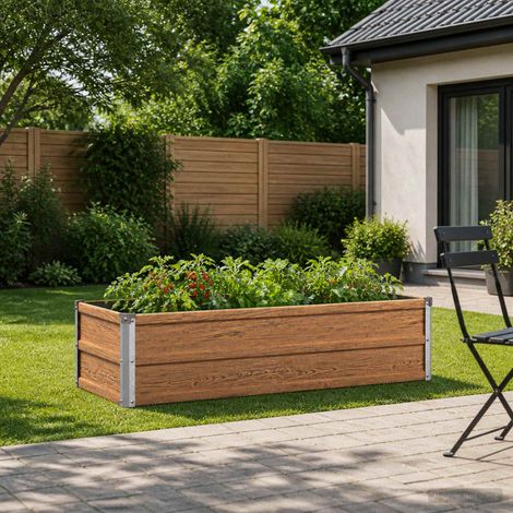 vidaXL Letto rialzato da giardino Marrone legno 100 x 40 x 24 cm