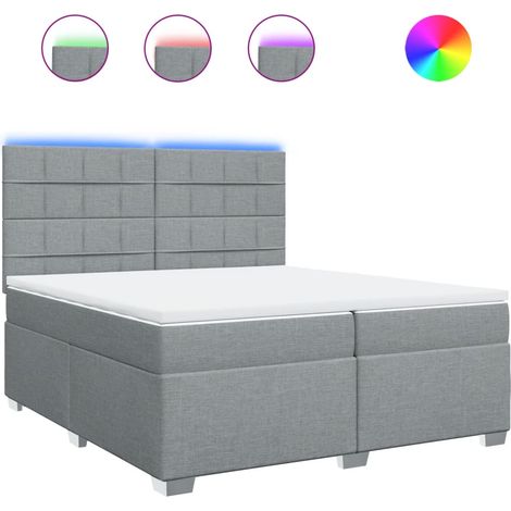 Maison Exclusive - Cama box spring con colchón tela gris claro 20