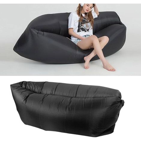 BelleRise - Canapé gonflable pliable – Gonflage rapide – plage/camping – noir (1/5)