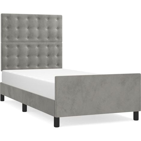 Maison Exclusive - Giroletto senza Materasso Grigio Chiaro 100x200 cm Velluto (1/5)