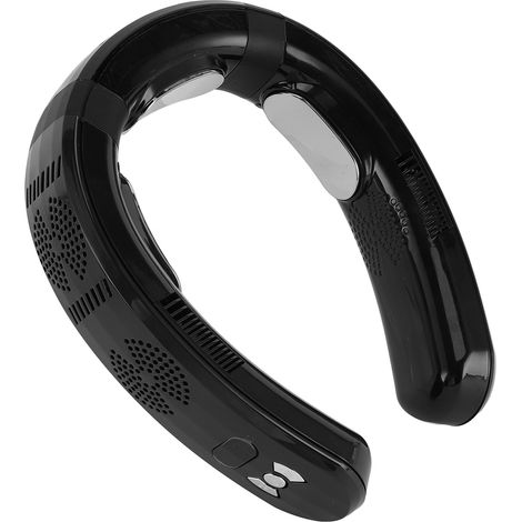 Climatiseur nomade tour de cou sans pales refroidissement semi-conducteur 6000mAh froid chaud rechargeable silencieux écran numérique plein air maison noir (1/5)