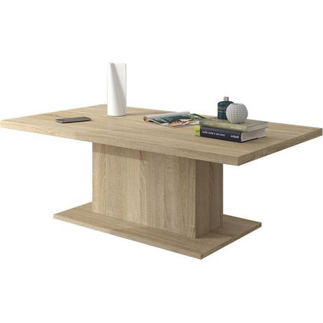 Mesa de centro Tucson 148, Roble Sonoma, 43x60x110cm, Diámetro: 0, Aglomerado laminado, Angular