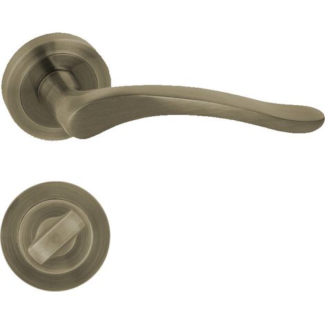 Domino poignee de porte ballen r m3 wc poignee avec rosace wc bronze