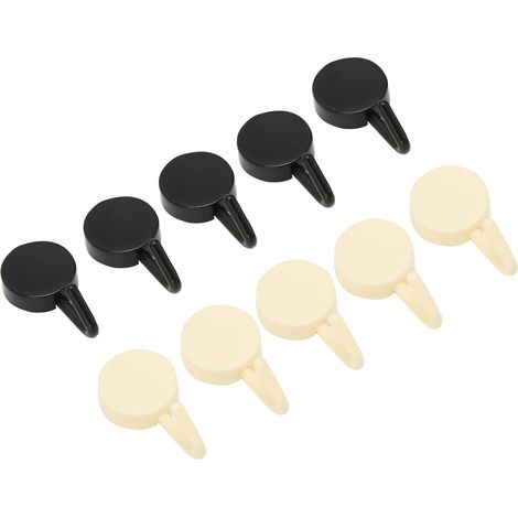 10 crochets adhésifs transparents étanches pour serviettes de bain et peignoirs (Noir/Blanc) (1/5)