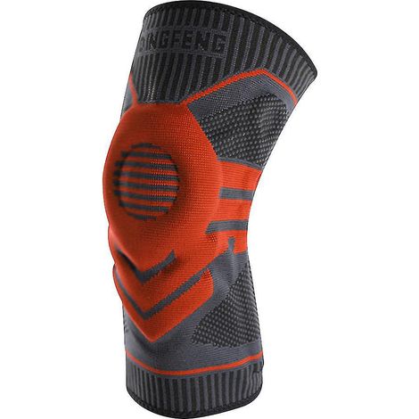 Knieorthese mit Meniskusunterstützung, Gel-Patellapolstern und seitlichen Stabilisatoren für Laufen und Arthritis – XXL – Rot (1/5)