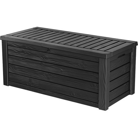 Keter – Coffre de jardin en résine 570L – Dimensions 155x72.4x64.4 cm – Résistant aux intempéries – Assise confortable pour terrasse