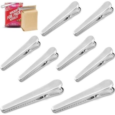 (Metal)Pliers to Sachet Food - Non specified - 10 Parts - Stainless steel - 2 Sizes - Resistant to the Rust (1/4)