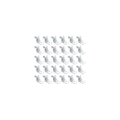 30 Pièces Chevilles de Support d'Étagère Métal, 5mm L Forme Support Équerre pour Meuble Armoire Placard Bibliothèque (1/5)