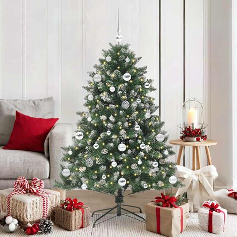 Künstlicher Weihnachtsbaum mit 150 LEDs mit Ständer Grün 150 cm