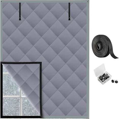 Stores thermiques et d'intimité Rideau de protection thermique 3 couches plus épais pour fenêtre coupe-vent, résistant au froid, rideau bloquant l'air froid pour l'hiver, occultant, sans perçage