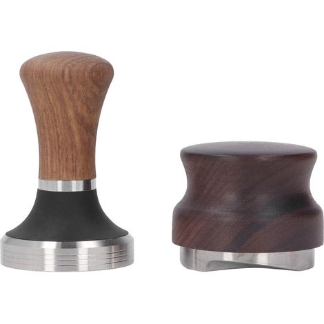 Set de presse à café et distributeur en acier inoxydable, tasseur à café avec manche en bois 51mm pour café. (1/5)