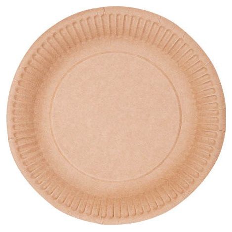 Assiettes rondes en papier kraft 18 cm, 50 pièces.