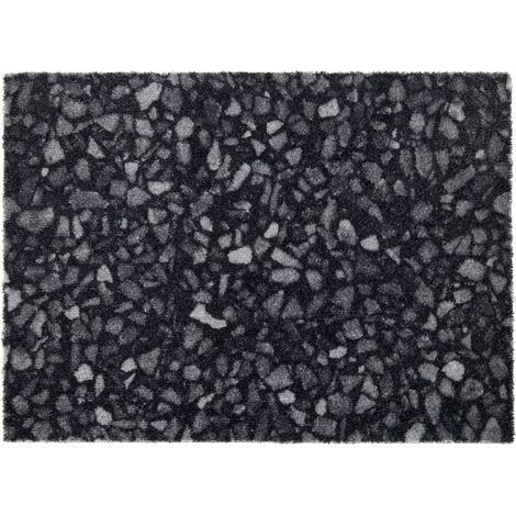 Paillasson d'intérieur - Tapis anti-salissures 50 x 70 cm Terrazzo noir (1/5)