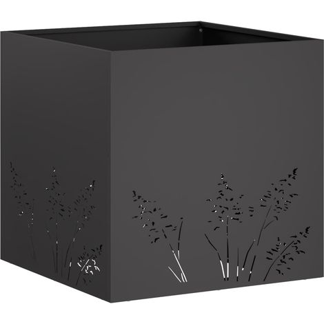 Macetero de Jardín Negro 50 x 50 x 49 cm Acero laminado en frío vidaXL (1/5)