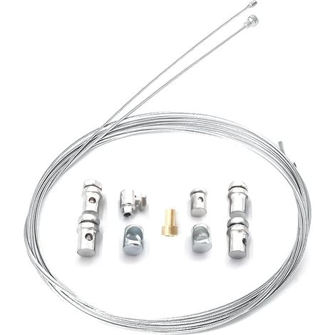 Lot de 2 câbles d'embrayage universels de 2 m pour moto, câble d'embrayage d'urgence pour moto, câble de frein, câble d'accélérateur, kit de réparation avec tétons, pièces universelles (1/5)