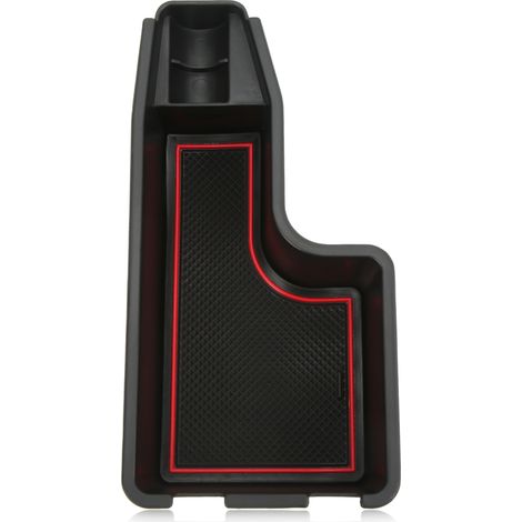Organisateur de Console centrale ABS finition mate, boîte de rangement d'accoudoir de remplacement pour Raize 2019 + (bord de coussin rouge)