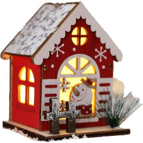 Décorer des Maisons en Bois à Noël Pendentif Décoratif pour Sapin de Noël Fournitures de Décoration de Noël B (1/4)