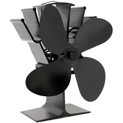 ALLIANDISventilateur poele à bois alimenté par la chaleur 4 lames pour brûleur/bûches/cheminée, 60°C/104° F Départ rapide circulation d'air chaud ultra silencieuse économisant le carburant efficacemen (1/2)