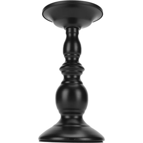 Black metal pillar candle holders, polished rust-resistant finish, with non-slip base, for home decoration (1/5)