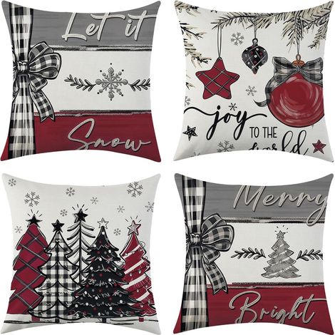 Set di 4 Federe Natalizie Decorative 40x40 cm (1/5)