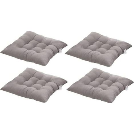 Coussin Chaise - 40x40 cm - Carré - Matelassé - Pour Chaise Tabouret Fauteuil Banc Jardin - Lot de 6 (1/4)
